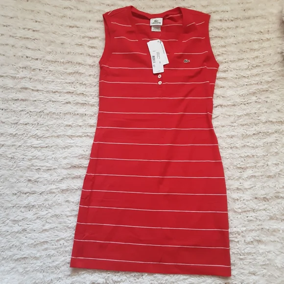 open lace back dress Lacoste Girl's Texturized Cotton Polo Dress  Sportique